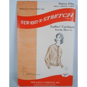Vintage 1967 Sew Knit n Stretch Pattern #105 Ladies Cardigan Sweater
